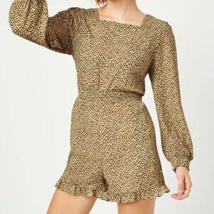 Hayden Los Angeles Cheetah Print Long Sleeve Romper NWT Size Small Retail $65